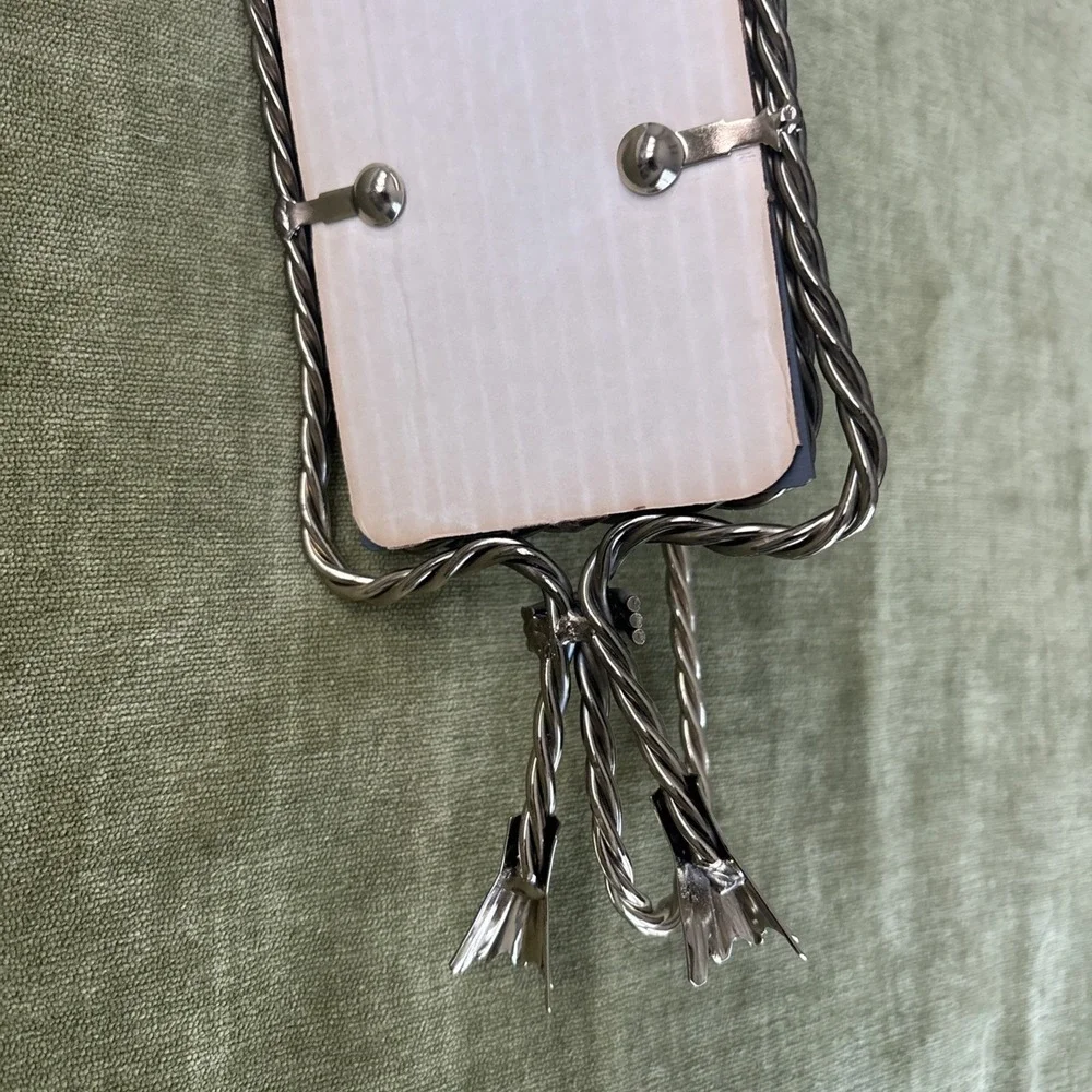 Vtg Hollywood Regency Brass Beveled Mirror Twisted Rope Wall Candle Sconce 17.5